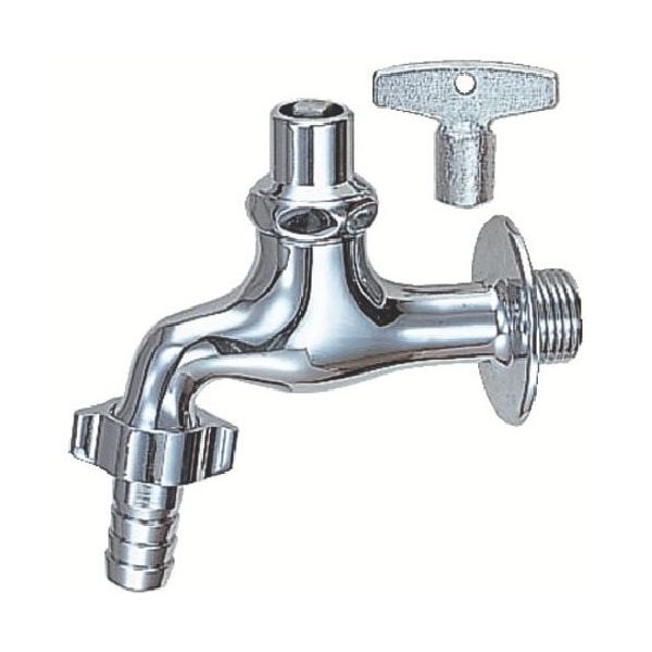 LIXIL INAX カップリング付横水栓(キー式ハンドル)(逆止弁付) LF-15G-13-CV 1個 522-4705（直送品）