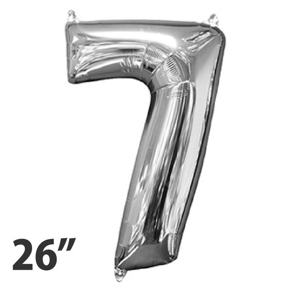 Amscan 31961<26.ナンバー 7 シルバーバルーン 数字 風船