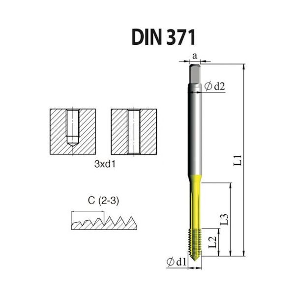 NOGA DINー371 高性能 転造タップ 1/4ー28UNF XT7 FD1C25028UNF2X7 1セット(10本)（直送品）