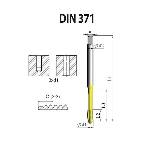 NOGA DINー371 高性能 転造タップ M8x1.0 XT7 FD1CM8X1.06X7XT 1セット(10本)（直送品）