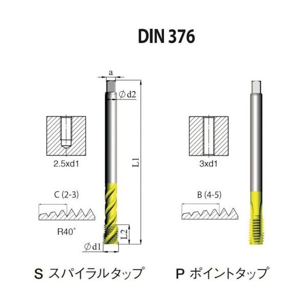 NOGA DINー376 一般用スパイラルタップ7/16ー14UNC XT5 SD6C43714UNC2B5 1セット(10本)（直送品）