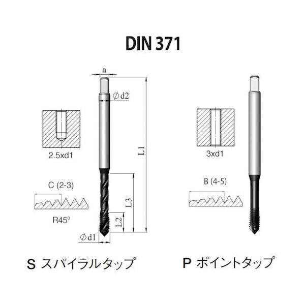 NOGA DINー371 高機能HPCスパイラルタップM8x1.0 XT3 SD1CM8X1.06X3XT 1セット(10本)（直送品）