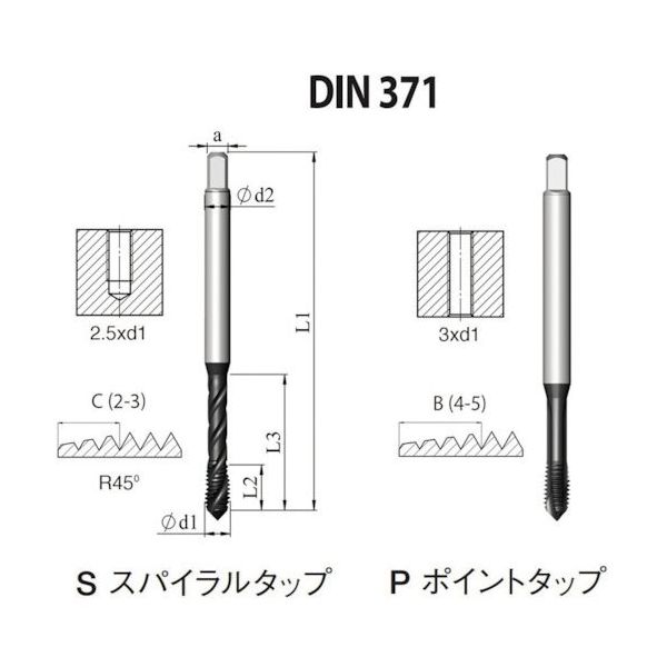 NOGA DINー371 高機能HPCポイントタップM3x0.5 XT3 PD1BM3X0.56X3XT 1セット(10本)（直送品）