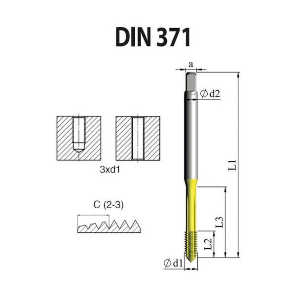 NOGA DINー371 高性能 転造タップ 5ー40UNC XT7 FD1C540UNC2X7XT 1セット(10本)（直送品）