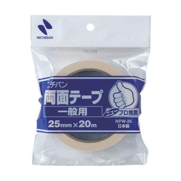 ニチバン ニユープロ推薦両面テープNPWー25 25.0×20.0 NPW-25 1セット(10巻) 363-6425（直送品）