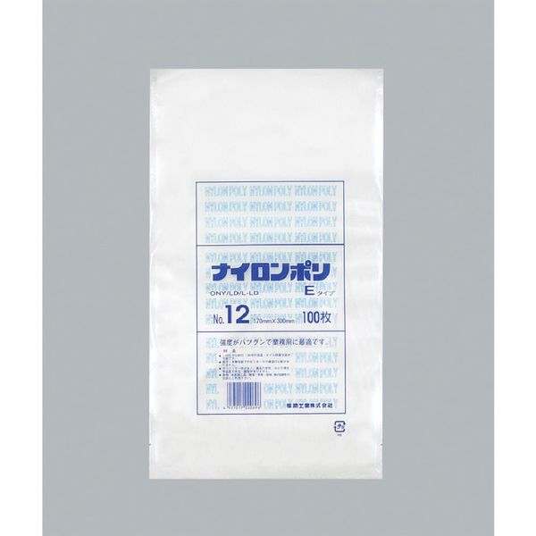 福助工業 福助 ナイロンポリ Eタイプ NO.12 0703117 1セット(2000枚:100枚×20袋) 481-3252（直送品）