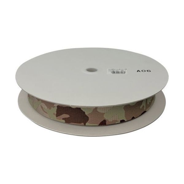 ユタカメイク 迷彩ナイロン平ベルトドラム巻 1.5t×38mm×1m デザート FME-331 1セット(25m) 474-4325（直送品）