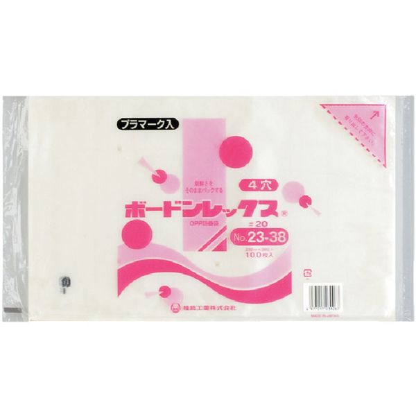 福助工業 福助 ボードンレックス#20NO.23ー38 4穴プラ 100枚入 0451851 1セット(4000枚:100枚×40袋)（直送品）