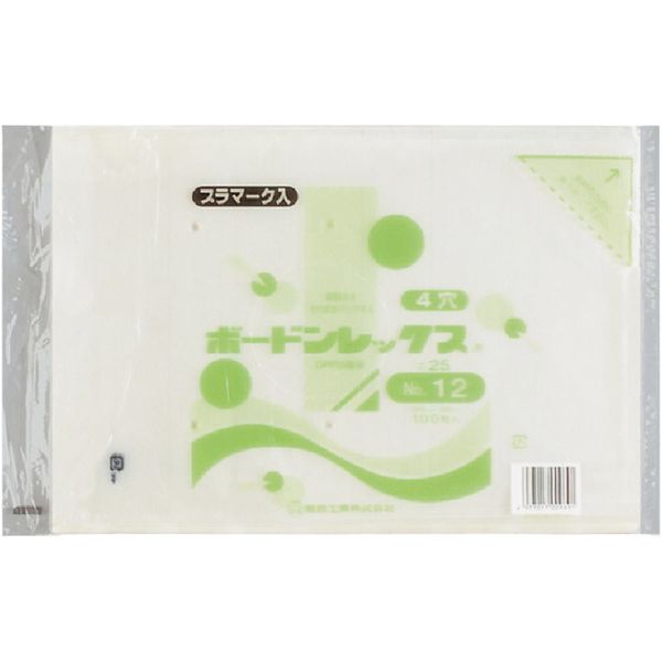 福助工業 福助 ボードンレックス#25NO.12 4穴プラ 100枚入 0451517 1セット(4000枚:100枚×40袋)（直送品）