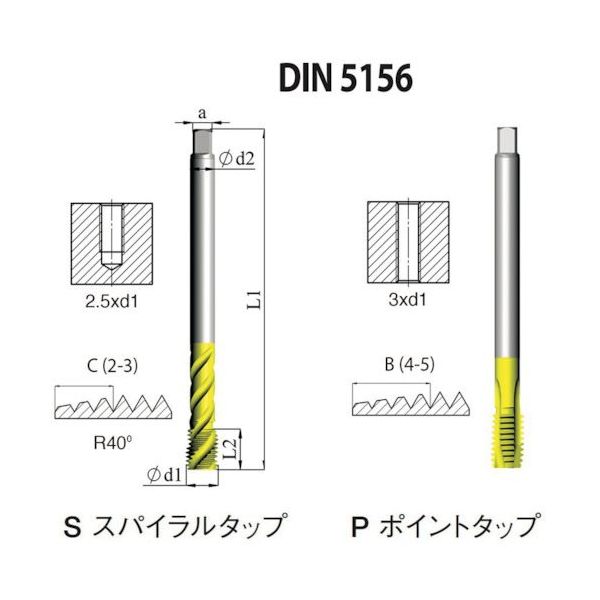 NOGA DINー5156 一般用ポイントタップG3/8ー19 XT5 PD5156BG3/85XT 1セット(5本)（直送品）