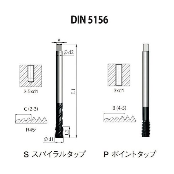 NOGA DINー5156 高機能HPCポイントタップG3/8ー19 XT3 PD5156BG3/83XT 1セット(5本)（直送品）