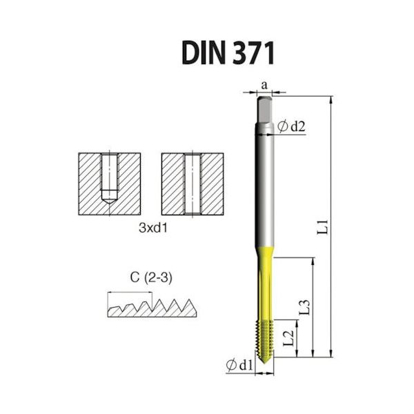 NOGA DINー371 高性能 転造タップ M10x1.5 XT7 FD1CM10X1.56X7X 1セット(5本)（直送品）