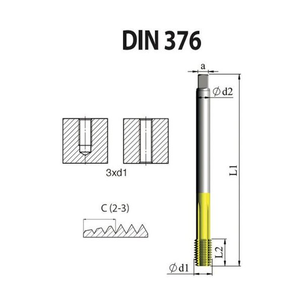 NOGA DINー376 高性能 転造タップ 5/8ー11UNC XT7 FD6C62511UNC2X7 1セット(5本)（直送品）