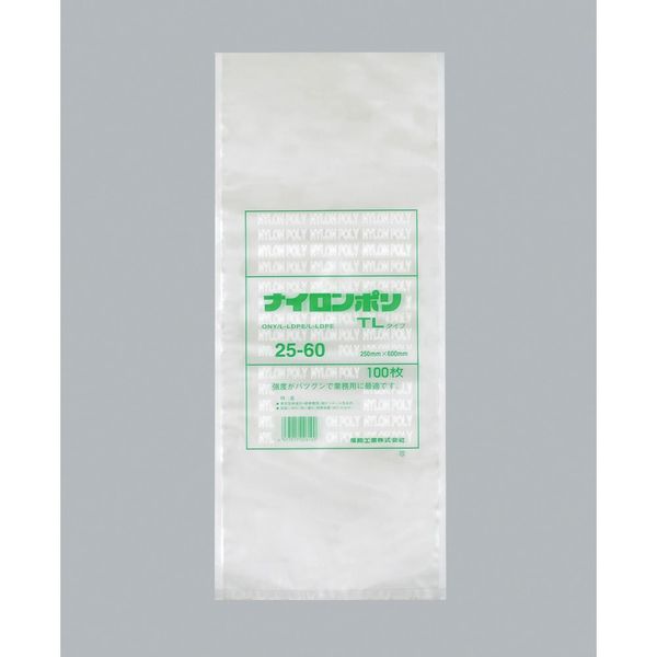 福助工業 福助 ナイロンポリ TLタイプ 25ー60 0702528 1セット(600枚:100枚×6袋) 477-1135（直送品）