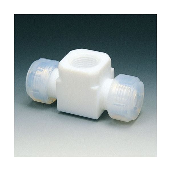 フロンケミカル フッ素樹脂 ハーフメスジョイントTー1型 8φ×RC1/4 NR0068-002 1個 734-6140（直送品）