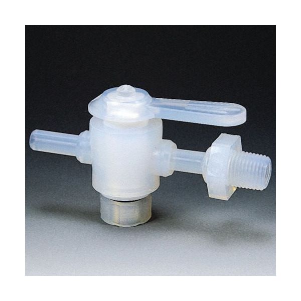 フロンケミカル フッ素樹脂(PFA)二方バルブ装置用 6パイ 接続ネジR1/4 NR1305-001 1個 735-3014（直送品）