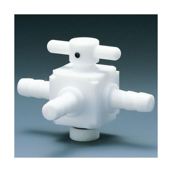 フロンケミカル フッ素樹脂(PTFE) 三方バルブホース口タイプ 8パイ NR1401-002 1個 735-3499（直送品）