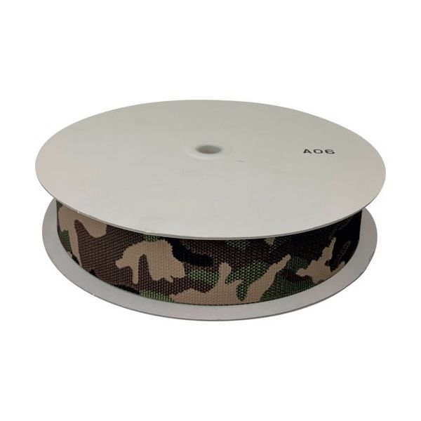 ユタカメイク ベルト 迷彩ナイロン平ベルトドラム巻 ウッドランド 1.8t×50mm×25m PFMH-330 1巻 460-0216（直送品）