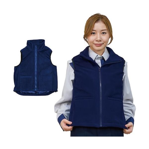 岡潮 手洗い洗濯できるフリースUSB電熱ベスト40211 (ウェアのみ) 5L OK40211_WEAR_5L 1着 520-4584（直送品）