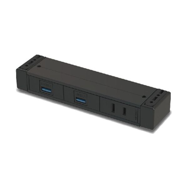 石黒製作所 プラパート カセット式コンセント G001 黒 電源1口/USBーA(中継)2口 G001-3-EAA-B 1個（直送品）