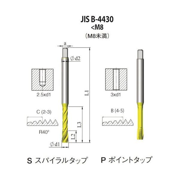 NOGA JIS Bー4430 一般用スパイラルタップ M3x0.5 XT5 SJ4CM3X0.5H25XT 1本（直送品）