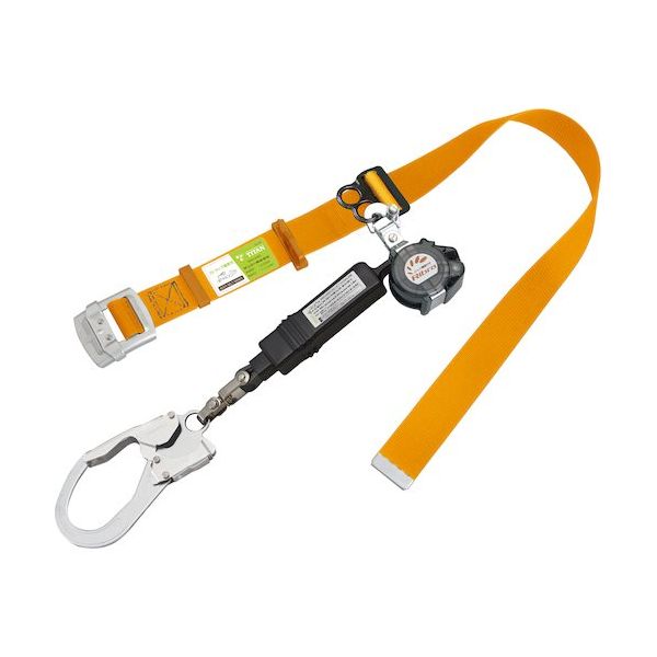 サンコー タイタン 胴ベルト型ロック付き巻取式 シングル Ribraライト イエロー RBLN506-YL 1本 442-3946（直送品）