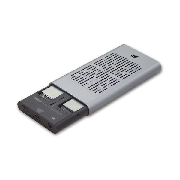 RATOC USB3.2 Gen2x2 M.2 SSDケース(クローン機能搭載・NVMe 2台用) RS-ECM2-U32C 1個（直送品）