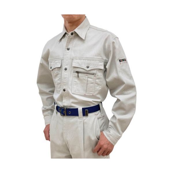 トーマセンイ TEAGLES 綿100%長袖シャツ ベージュ LL 30430 BE 1枚 426-0703（直送品）