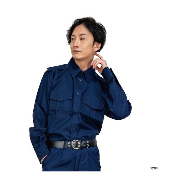 岡潮 警備シャツ1200(春夏秋)ユニセックス 4L 1200-4L 1着 476-1224（直送品）