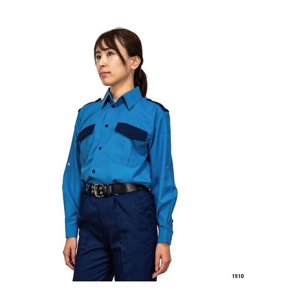 岡潮 警備シャツ1510(袖ロールアップ式)(春夏秋)ユニセックス 3L 1510-3L 1着 466-2475（直送品）