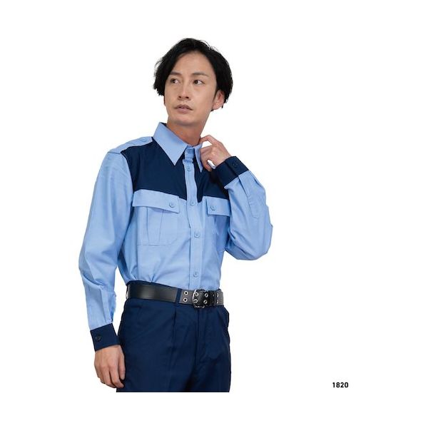 岡潮 警備シャツ1820(春夏秋)ユニセックス 3L 1820-3L 1着 466-2455（直送品）