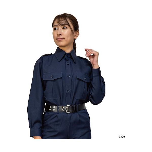 岡潮 警備シャツ2300(秋冬)ユニセックス M 2300-M 1着 476-1218（直送品）