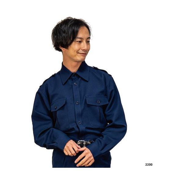 岡潮 警備シャツ2200(秋冬)ユニセックス L 2200-L 1着 476-1247（直送品）