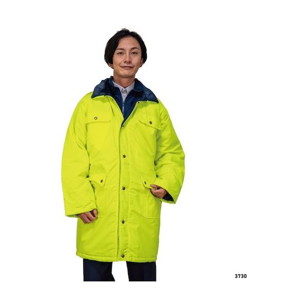 岡潮 警備防寒コート3730 (ユニセックス) L 3730-L 1着 482-4396（直送品）