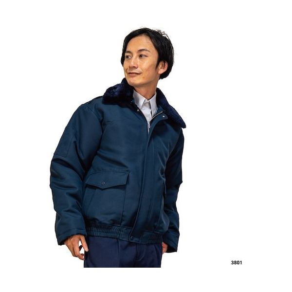 岡潮 警備防寒ブルゾン3801 (ユニセックス) M 3801-M 1着 482-4414（直送品）