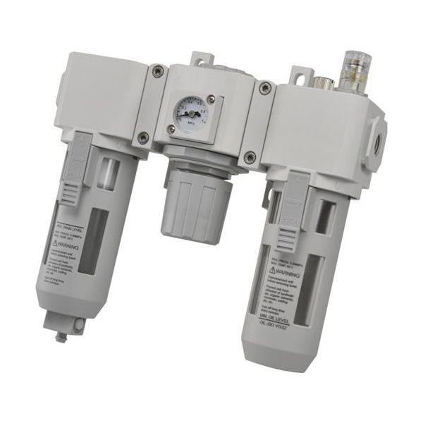 TAIYO エアコントロールユニット/3点セット(オートドレン、ブラケット、角型圧力計、メタルケース付) EFRL3-10-ABDS 1個（直送品）