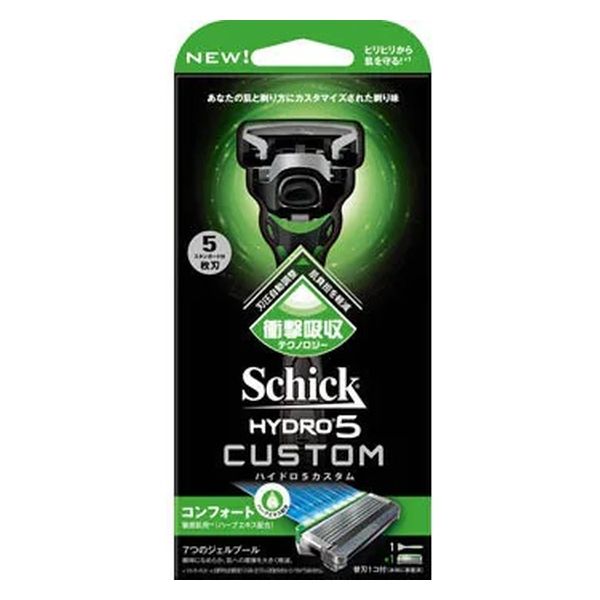 シック・ジャパン ハイドロ5カスタムコンフォートホルダー(替刃1コ付) 4903601617065 1セット(3点)（直送品）