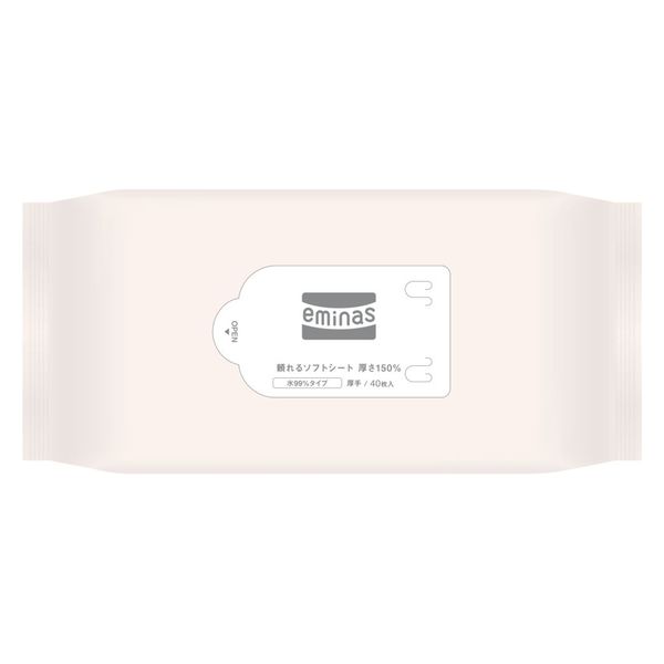 エミナスウェットティッシュ頼れるソフトシート厚さ150%ノンアルコールプレーン 4948258007609 1セット(40枚×10点)（直送品）