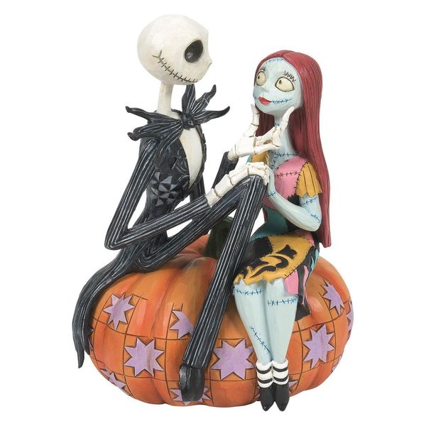 enesco カボチャに座ったジャックとサリー フィギュア 高さ16.5cm DTR6014358 1個（直送品）
