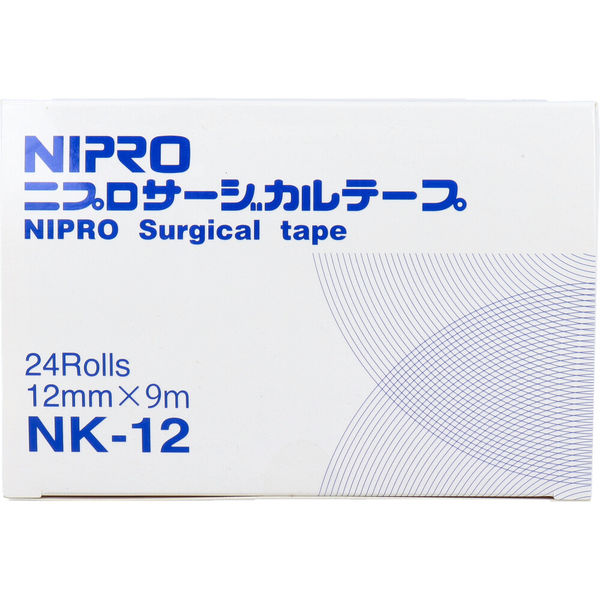 【送料無料/新品】 ニプロ 1箱(24巻 業務用24巻入 12mm×9m NK-12 サージカルテープ 救急・応急用具