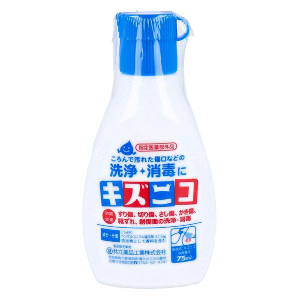 消毒液40本、中和錠480錠 共立薬品工業 キズニコ 消毒薬 75mL 4987059065210 1本(75mL入