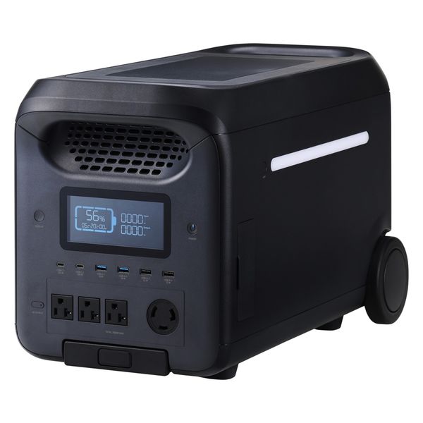 ポータブル電源 大容量 2560Wh リン酸鉄 バッテリー 急速充電 PD ブラック DE-PS2500PEBK エレコム 1個（直送品）