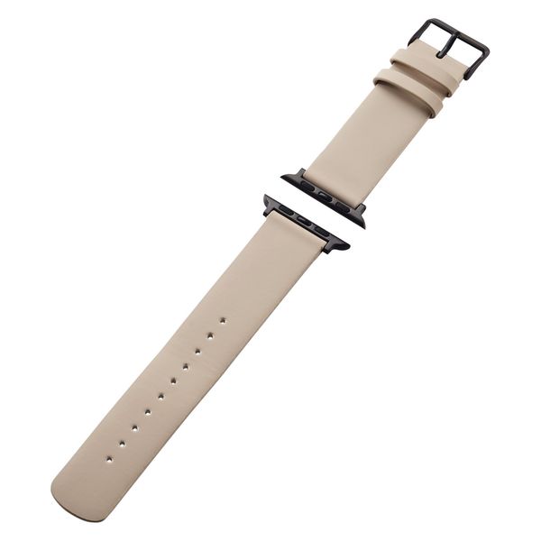 アップルウォッチバンド (49 45 44 42mm) レザー ベルト グレージュ AW-45BDLGB エレコム 1個（直送品）
