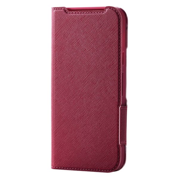 P242 ケース レザー 手帳型 マグネット 衝撃吸収 花柄 ディープピンク PM-P242PLFUJPND エレコム 1個（直送品）