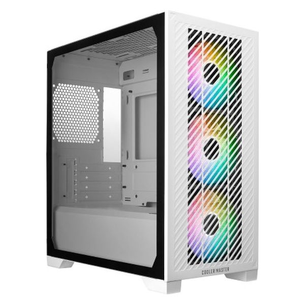 クーラーマスター  Ｅｌｉｔｅ　３０１　Ｗｈｉｔｅ／ＭｉｃｒｏＡＴＸ　ＰＣケース／ＡＲＧＢファン３基搭載モデル E301-WGNN-S00（直送品）