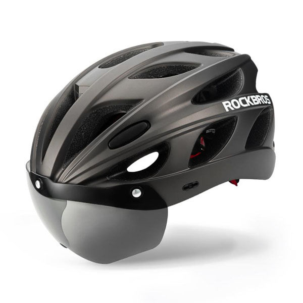 ロックブロス 自転車用サングラス付きヘルメット(TT-16-TI)チタン TT-16-TI 1個 4570122011766（直送品）