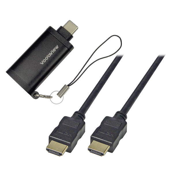 Vodaview 付USB-C to HDMI変換アダプター HDMI 1.0mケーブルセット VV-UCHD010-STR 1本