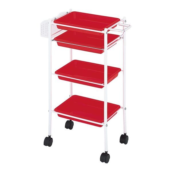 西村製作所 トレーワゴン(Cー305) 510×280×835mm レッド 66-0014-41 1台（直送品）