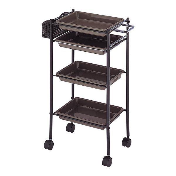 西村製作所 トレーワゴン(Cー305) 510×280×835mm ブラウン 66-0014-46 1台（直送品）