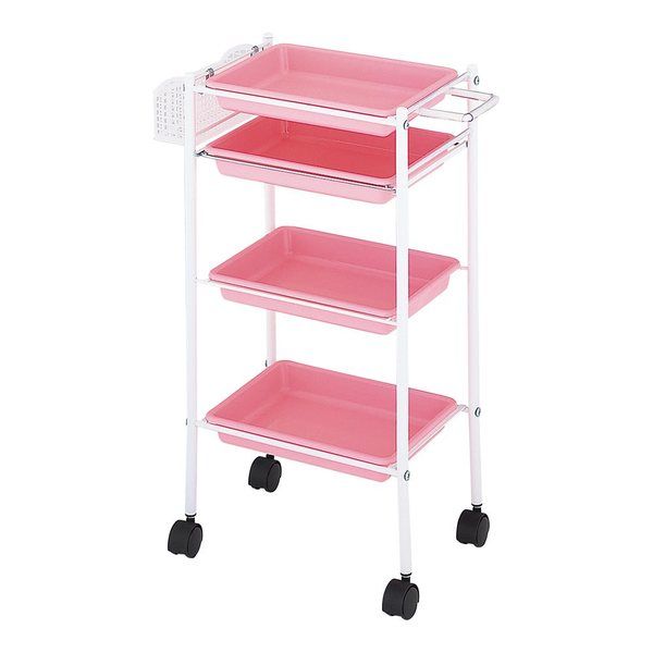 西村製作所 トレーワゴン(Cー305) 510×280×835mm ピンク 66-0014-51 1台（直送品）